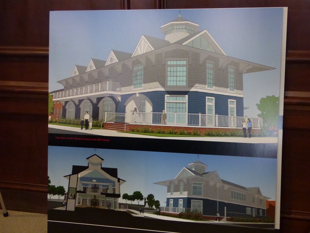 A rendering of the Stone Harbor library.