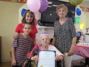 Rosa Feketics with her family.