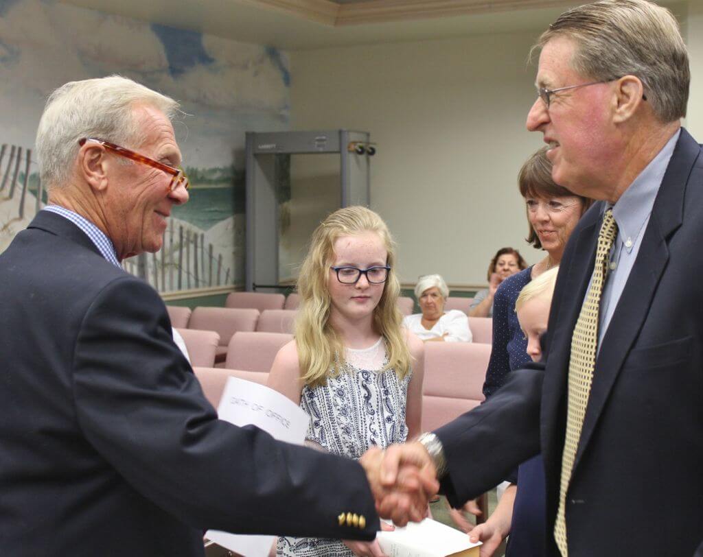 Mayor Pagliughi and Councilman Burns.