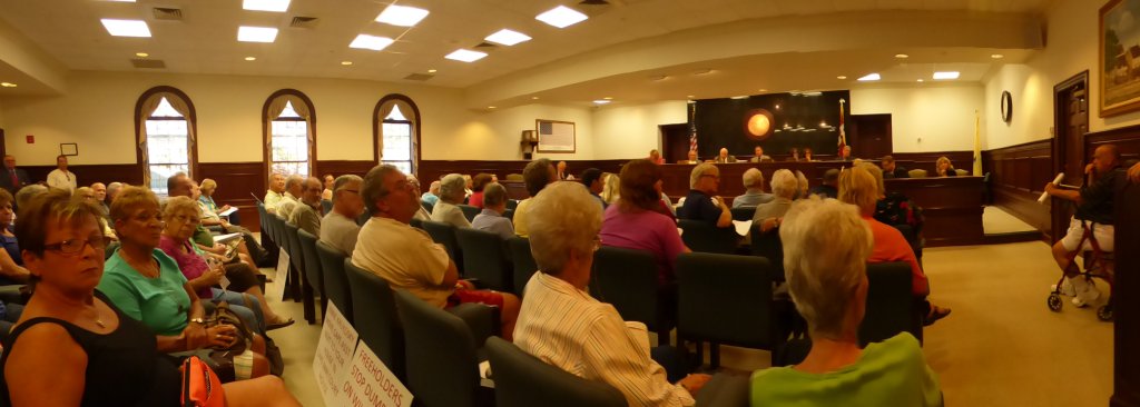 Wildwood residents rode a trolley to the Aug. 25 freeholder meeting to voice opposition to Cape Assist's planned expansion of a prevention and counseling center to Leaming and New Jersey avenues. The board approved the grant application