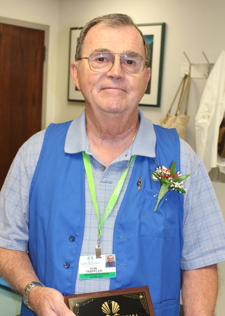 Don Trappler has been named Cape Regional Health System’s “Special Touch Volunteer” for the third quarter of 2015.