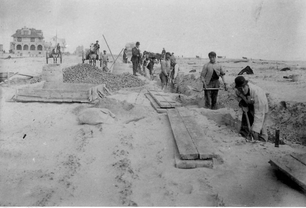 Pictured is a 1908 photo of Italian immigrant workers digging a trench by hand for the curbing along First Avenue in Stone Harbor. Photo courtesy of the Stone Harbor Museum.