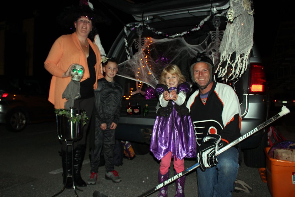 Karin Nichols (far left) of Rio Grande was the winner of the 2015 Wildwood Crest Recreation Trunk or Treat vehicle decorating contest. Also pictured are (from left) Joshua Nichols