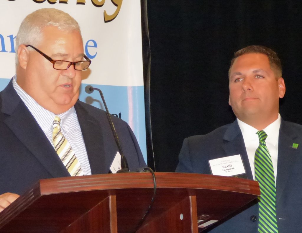 Sen. Jeff Van Drew (D-1st) addresses Cape May County Chamber of Commerce annual installation and membership meeting.