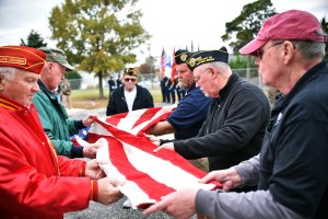 Disabled American Veterans from different chapters of Cape May County gathered to unfold an American Flag retired at the DAV Chapter 44's 15th annual Flag Ceremony Oct. 25.