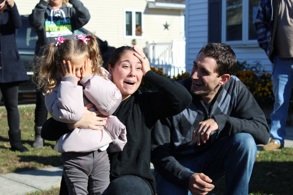 Disney World trip is revealed to Porch Family; from left