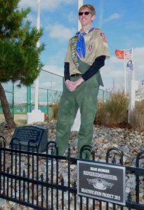 Sean McBride unveils his Eagle Scout project.