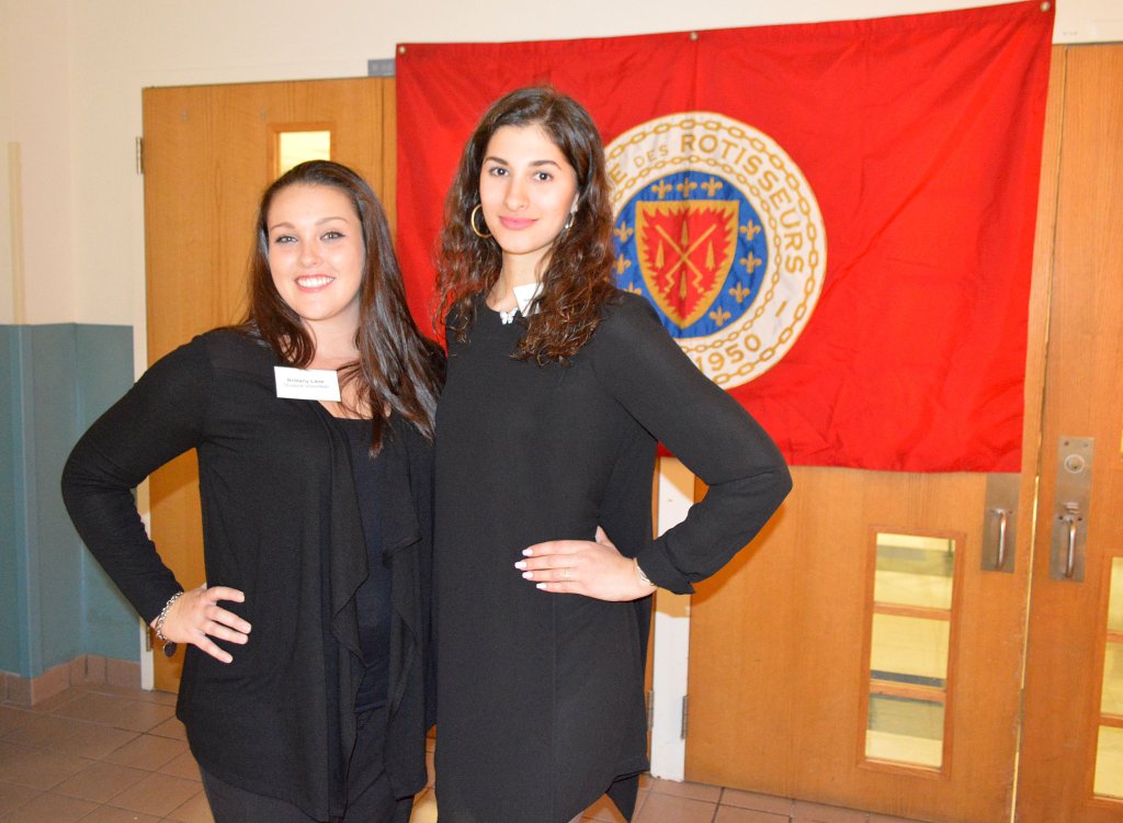 Hospitality students and scholarship recipients Sevil Nimetullaieva of Atlantic City and Brittany Lane of Marmora at the Beaujolais Nouveau Wine Celebration