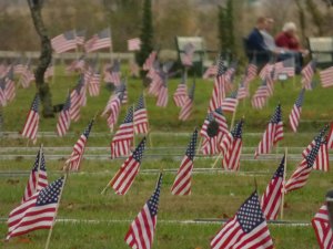 Boy Scouts and veterans’ organizations pitched in to place over 5