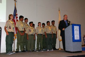 With the scouts in attendance