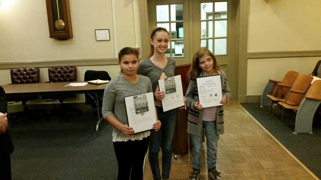 Winners of Cape May’s beach tag competition from left: Rylee Konczyk