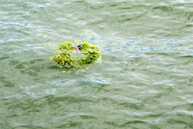 VFW's memorial wreath was placed in Hereford Inlet to honor the survivors and those killed during the attack on America.