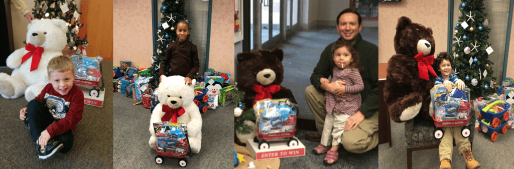 Pictured Left to Right Winners Included: Stephen Bradley age 3 (Rio Grande); Kelvin Murray age 9 (Technical Center); Alexandria Viale age 3 (Hamilton Mall; and Lucas Wright age 6 (Northfield). Not Featured: Galloway Branch Winner.