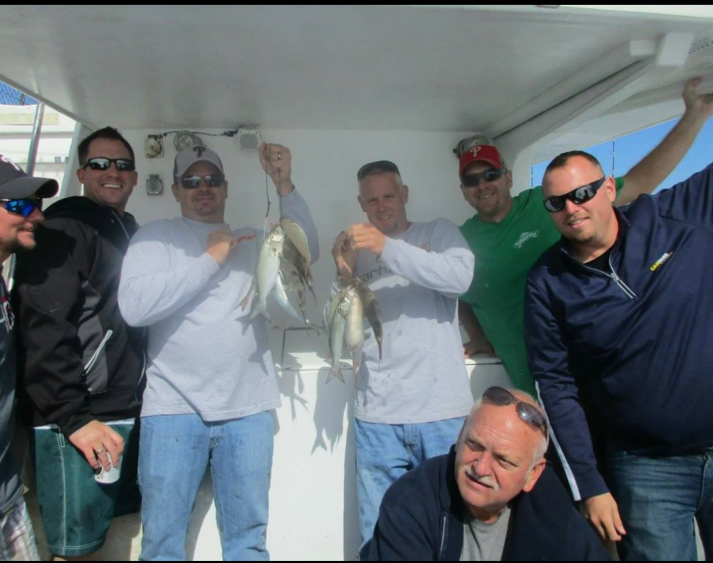 Happy anglers with their catch. 