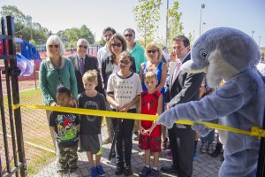 Lafayette Street Park ribbon cutting.