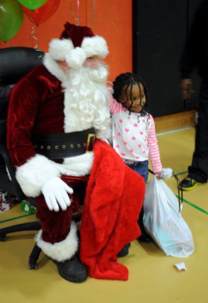 Princess Robinson with Santa Claus.