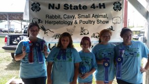 Members of the Pitchforks & Buckets Cape May County 4-H Club Win at State 4-H Small Animal Show. Left to right: Cadence Golley