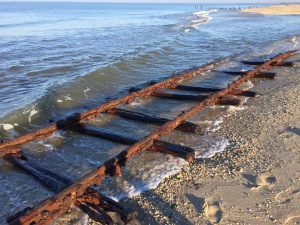 Railroad tracks reappear on Sunset Beach in Lower Township Thanksgiving week.