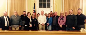 Township Committee Candidate Dan Lockwood (center) received the unanimous endorsement of the Middle GOP Organization on Tuesday