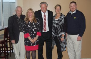 From left: Joseph Lauriello of Greater Wildwood Lions Club; Jodie DiEduardo of the Greater Wildwood Jaycees; Rick Davis of the Optimist Club; Sherri Davis of the Greater Wildwood Rotary; and Mike Wilson of the Anglesea Irish Society.