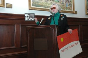 Fisher addresses freeholders advocating Earth Day at a 2008 meeting.