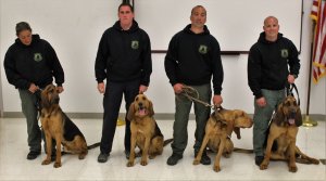 K9 officers throughout the state show off their Bloodhounds at the Citizens Police Academy held at the Cape May County Police Academy.