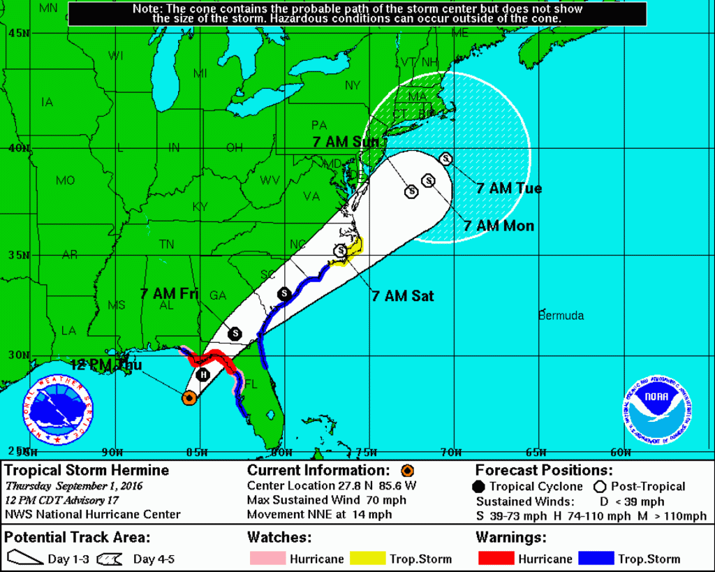 County Issues Alert on Tropical Storm Hermine