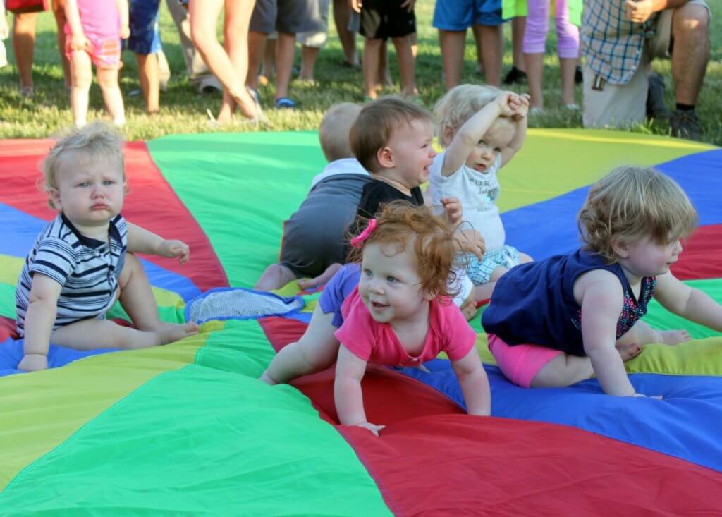 Eight babies seem puzzled during the annual Diaper Derby crawling contest at Sea Isle City’s 2016 Sara the Turtle Festival June 22.