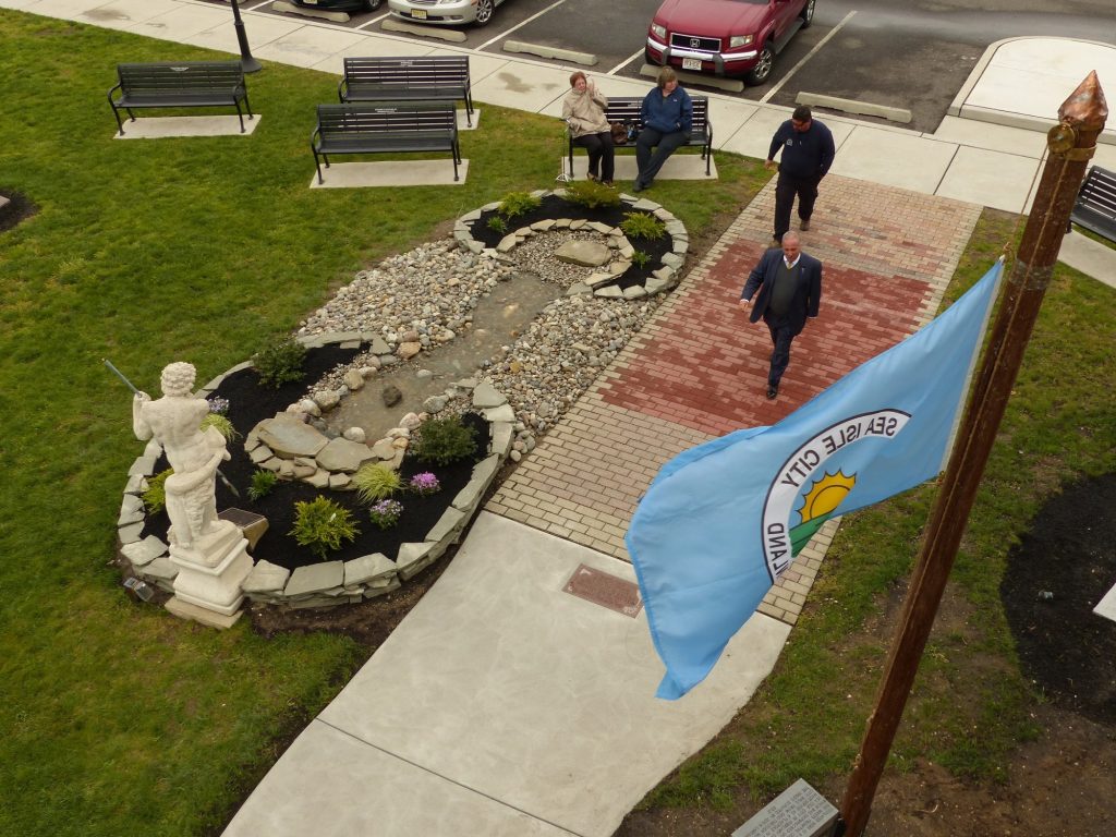 Aerial view of Sea Isle City Historical Society Memorial Garden.