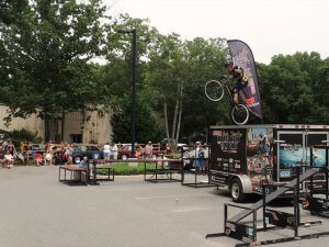 Stunt bicyclist Mike Steidley performs during the 2015 Cape May County 4-H Fair.  This year