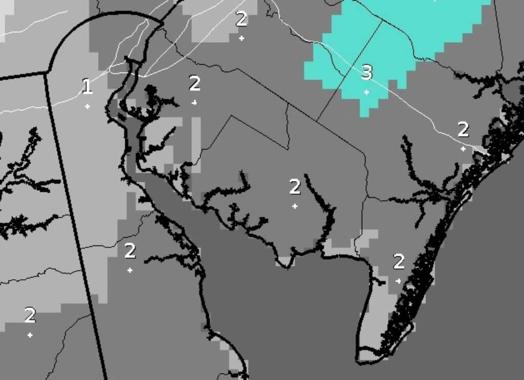 Latest snowfall forecast map from National Weather Service.