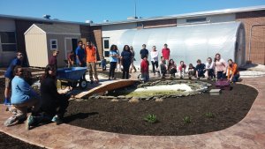 More than 25 Middle Township Middle School students helped transform the courtyard into a year-round outdoor classroom.