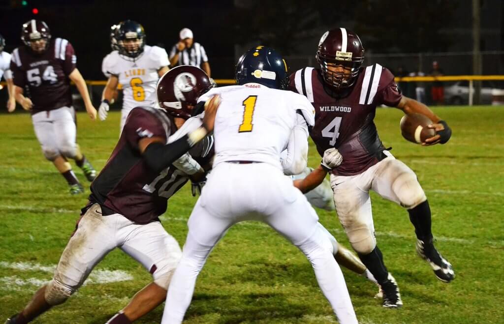 Wildwood’s Trayvon Young scored 2 touchdowns in the Warriors’ 42-14 home loss to Gloucester City on Sept. 23.