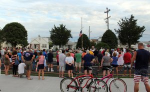 Approximately 250 people turned out for the Borough of Wildwood Crest's Sept. 11 Memorial Ceremony held Sunday evening near Sunset Lake. The event was hosted by Wildwood Crest Commissioners Joyce Gould and Carl Groon.