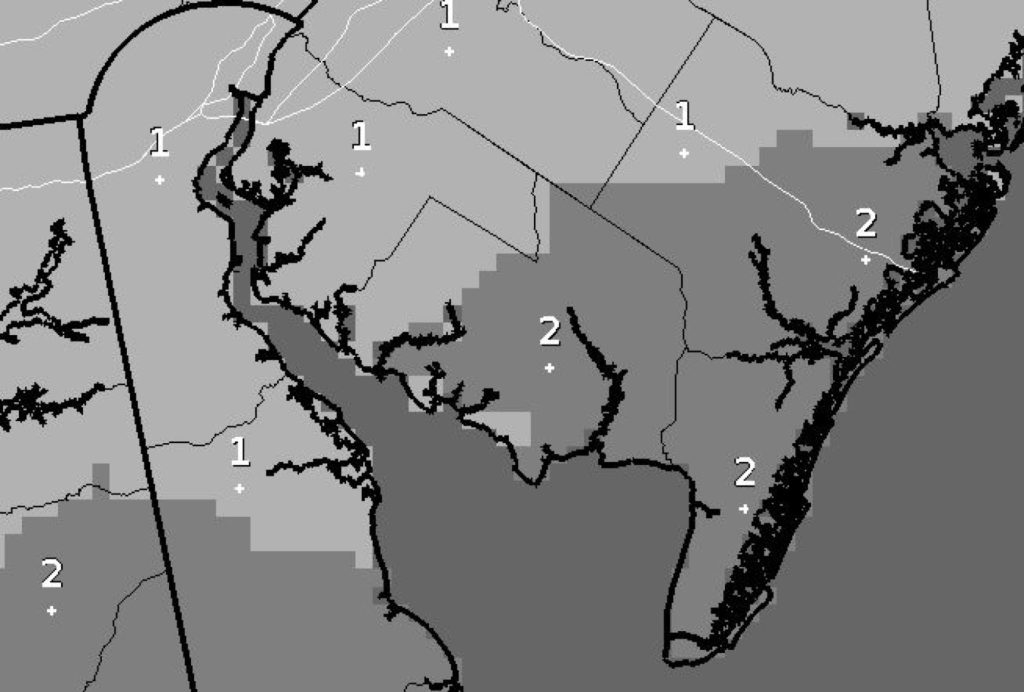 Latest snowfall forecast map from National Weather Service.