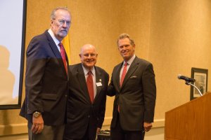 Attending the SNJDC holiday luncheon Dec. 19 are (l-r) Sen. Jim Whelan; Peter L. Mora