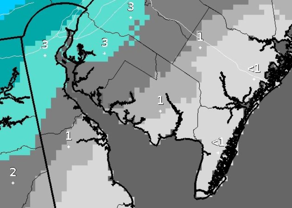 The above shows the latest snowfall forecast map from National Weather Service.