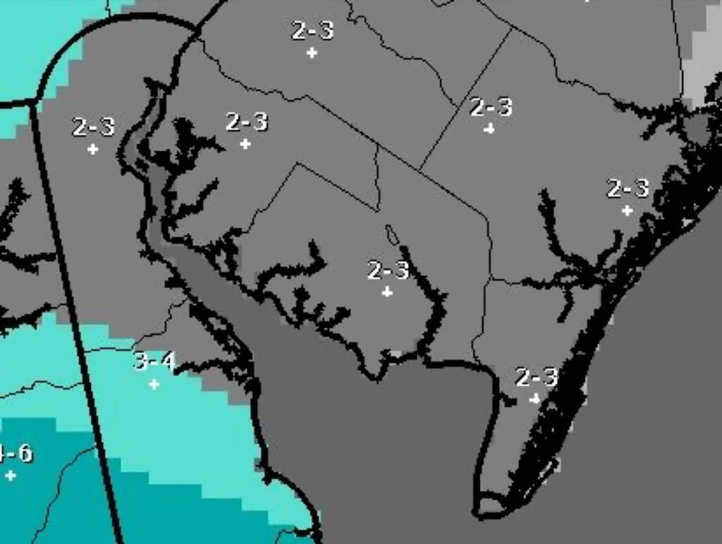 Latest snowfall forecast map from National Weather Service.