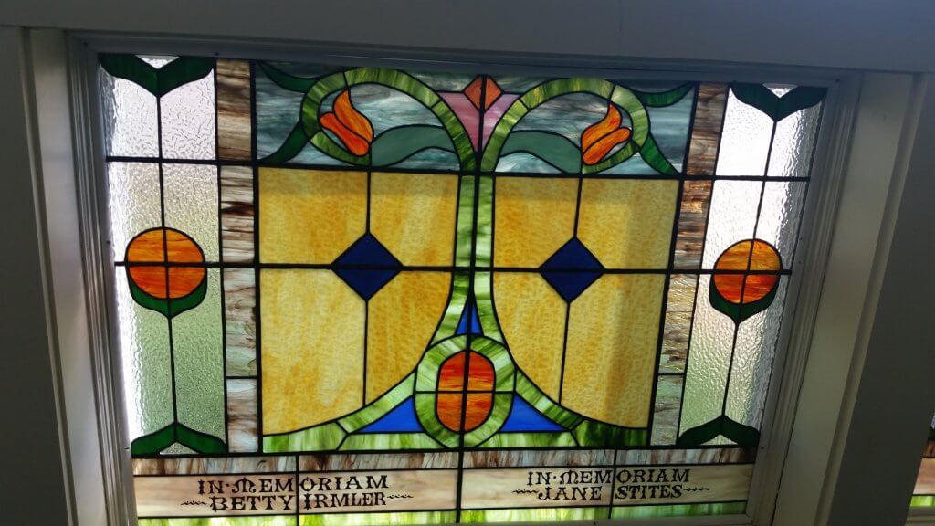 Recently completed stained glass at First Baptist Church