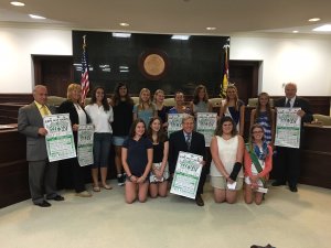 Cape May County 4-H members attend the June 28 Meeting of the Board of Chosen Freeholders and invite them to attend the Annual 4-H Fair on July 21