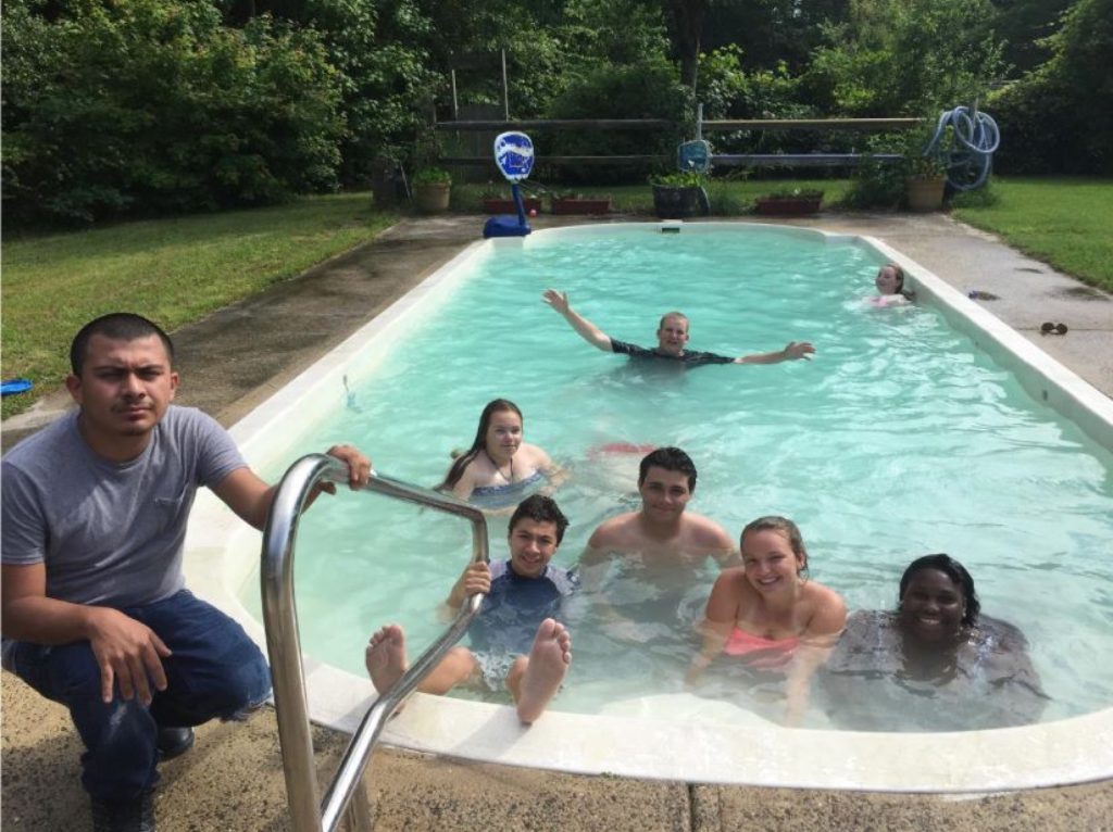 Members of the Lower Cape May Regional High School 4-H Club at their end of year pool party. Elisvan