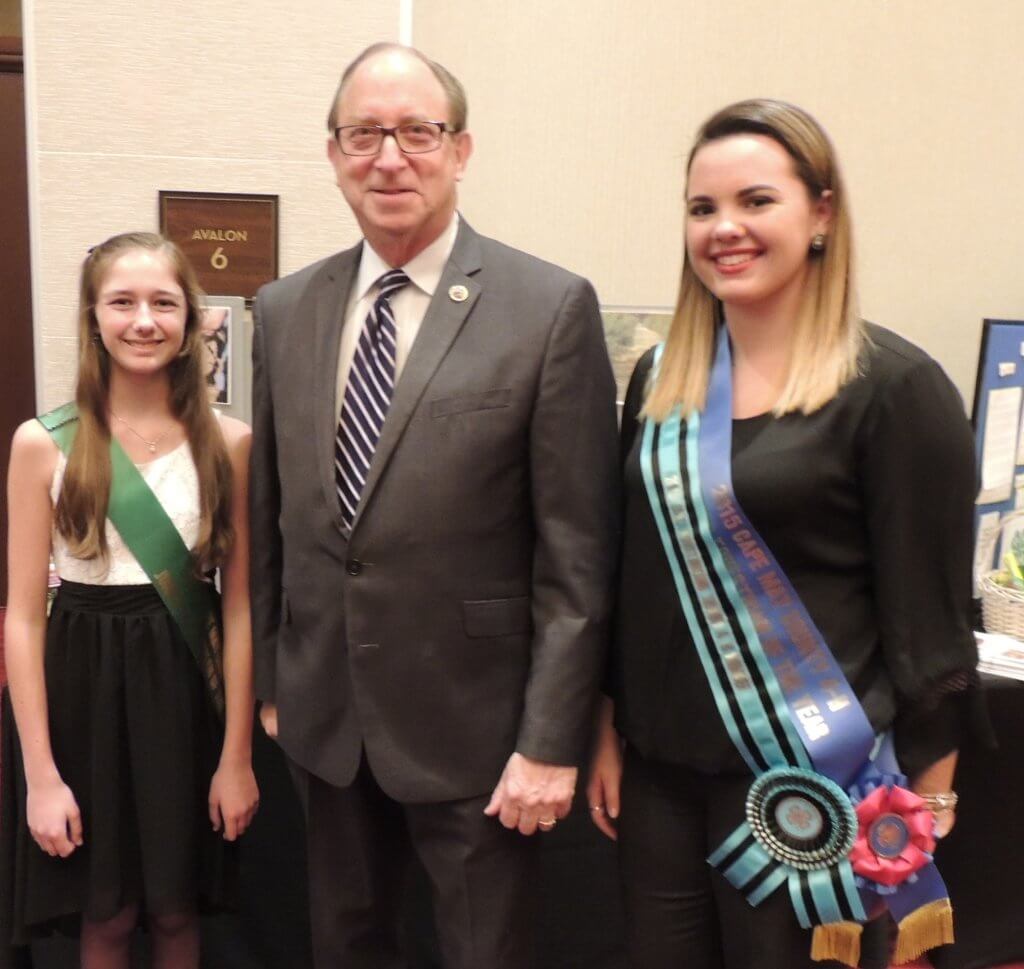 Elise Heim (left) and Kelly Suter (right) are shown with NJ Secretary of Agriculture Douglas Fisher. Elise and Kelly are members of the Shore Blazers 4-H Club.Elise Heim (left) and Kelly Suter (right) are shown with NJ Secretary of Agriculture Douglas Fisher.Elise and Kelly are members of the Shore Blazers 4-H Club.