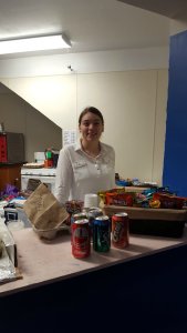 Haily Becica selling treats.