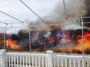 Firefighters Battle Cape May Marsh Fire