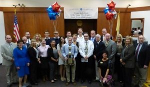 Middle Township High School Mock Trial team members are honored at a Law Day ceremony May 6 in Superior Court. Joining them were Superior Court judges