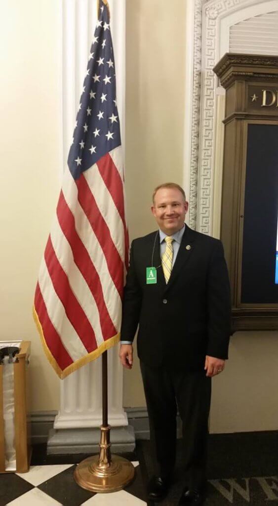 Middle Township Police Chief Christopher Leusner attends a 21st Century Police Briefing July 6 at the White House.