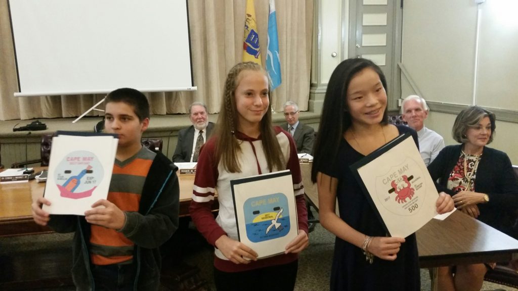 Beach tag design winners from left