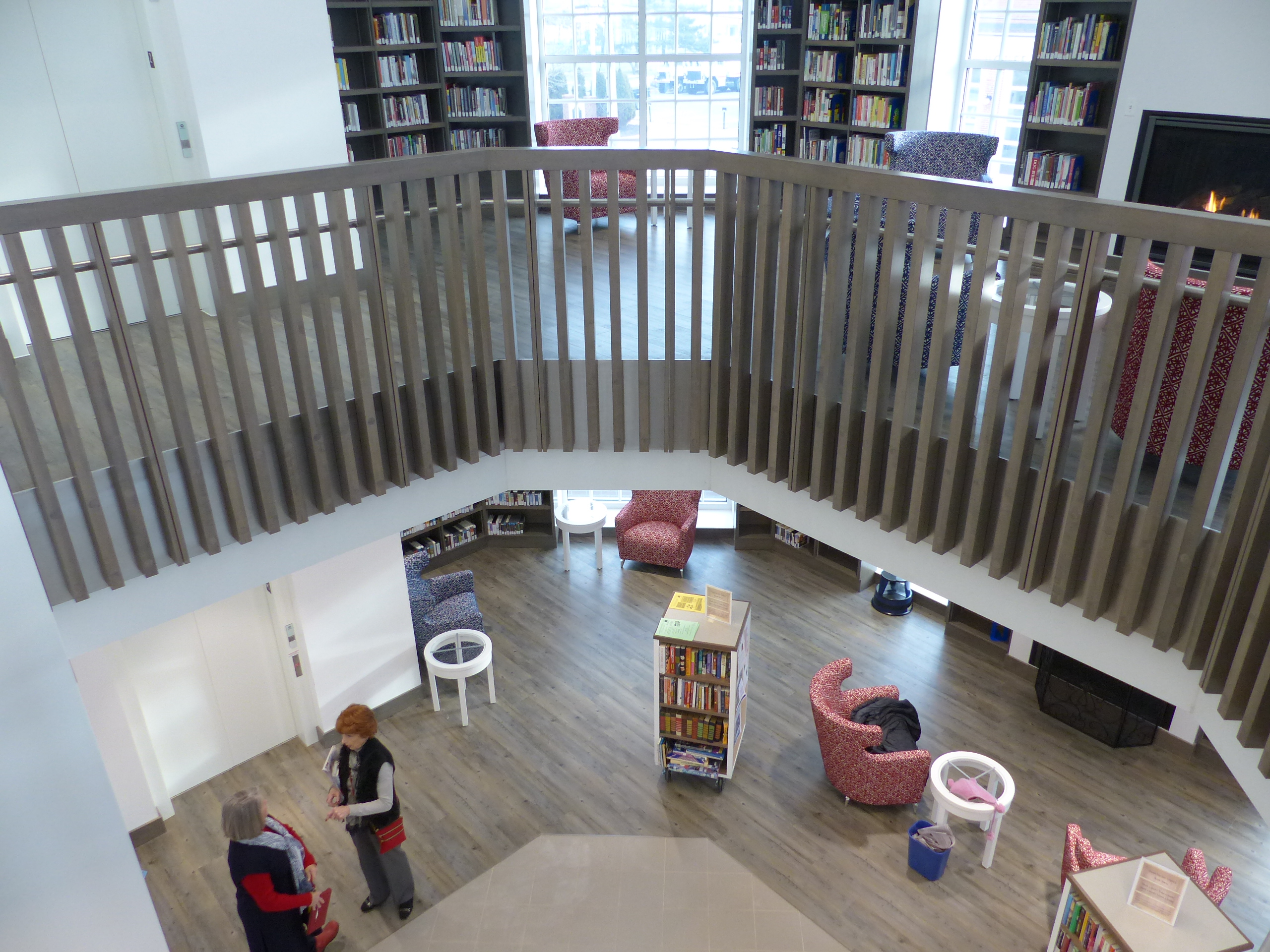 View from the second floor of Stone Harbor's new branch library looking toward the lobby where Borough Council members Joselyn Rich