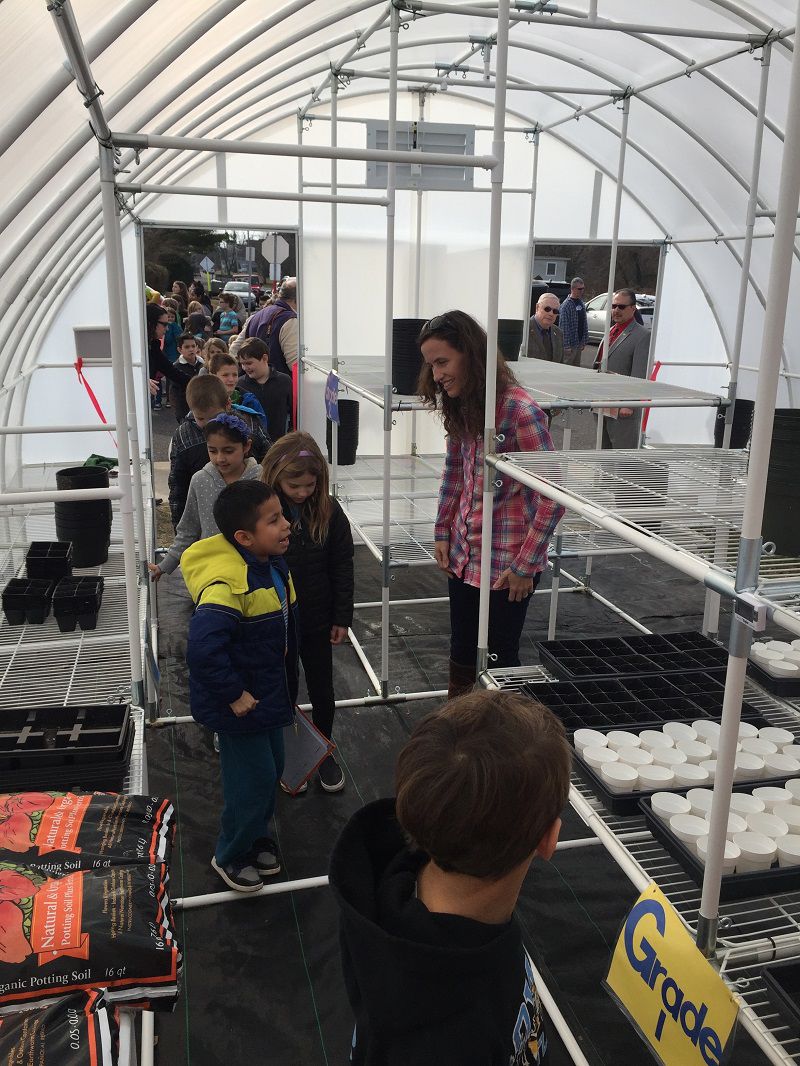 Students tour the newly-built greenhouse Feb. 8 with Dr. Inga La Puma.