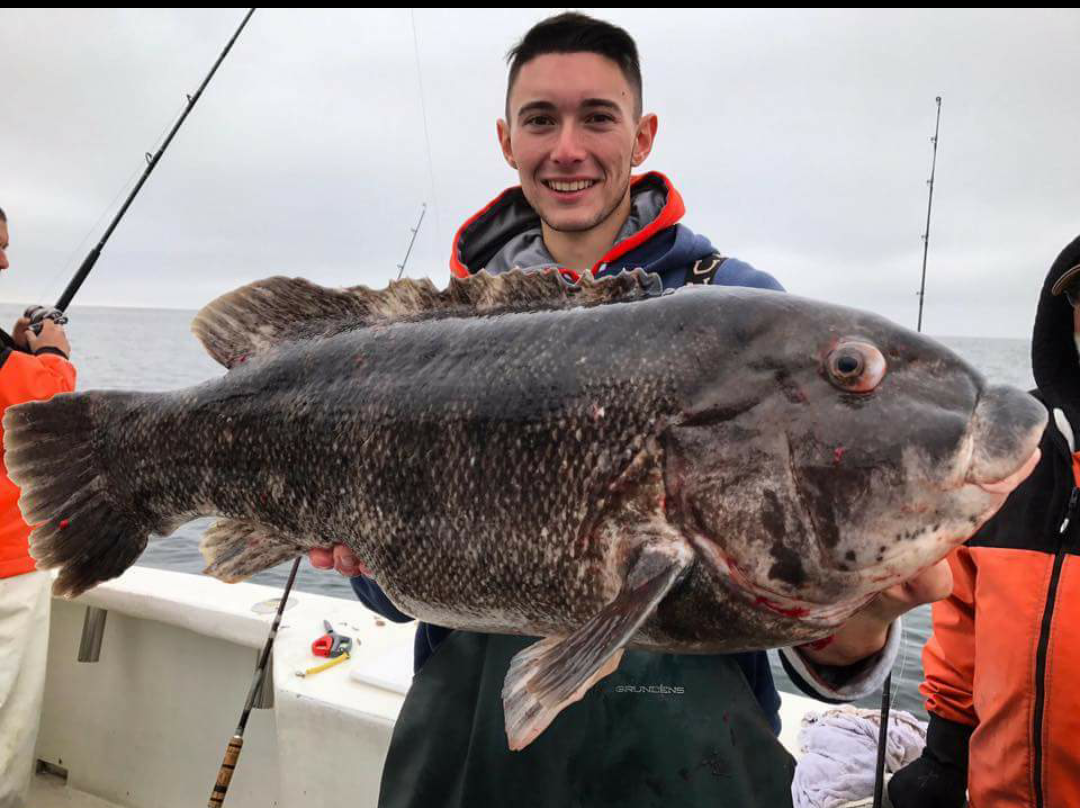 Johnny Bucktails and his personal best 17-pound tog. 